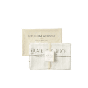 Keepsake Birth Certificate Cotton Baby Swaddler Blanket for newborn and baby shower gift.