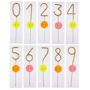 Gold Sparkler Number Birthday Candles image
