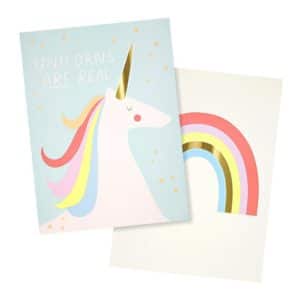 Rainbows & Unicorn Art Prints, Set of 2 image