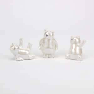 Stoneware Playing Polar Bear Figurines, 4″ image