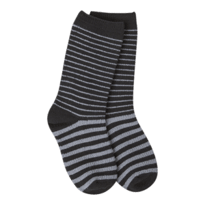 Kids Metro Black & Grey Stripe Crew Sock image
