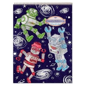 Silver Robots Drawing and Doodling Blank Sketchbook image