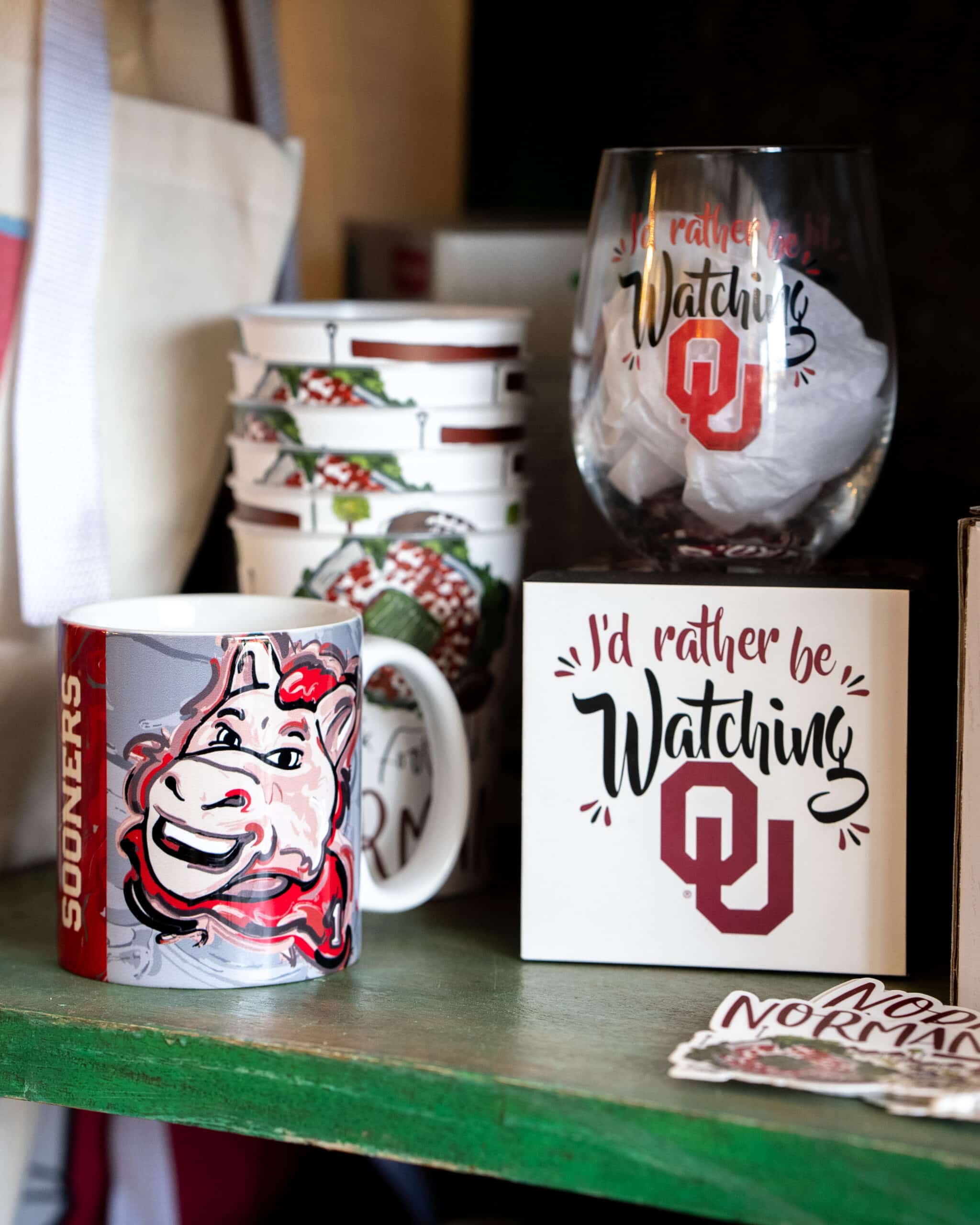 University of Oklahoma Stemless Wine Glass with Gift Box - Image 2