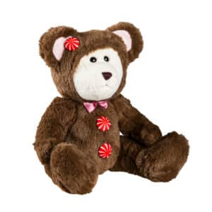 Peppermint Candy Brown Teddy Bear Plush Stuffed Animal, 10" for Christmas gift or holiday decor
