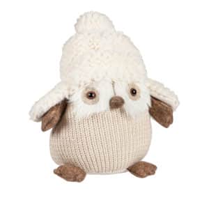 Plush Knitted Owl with Sherpa Toboggan, 10″ image