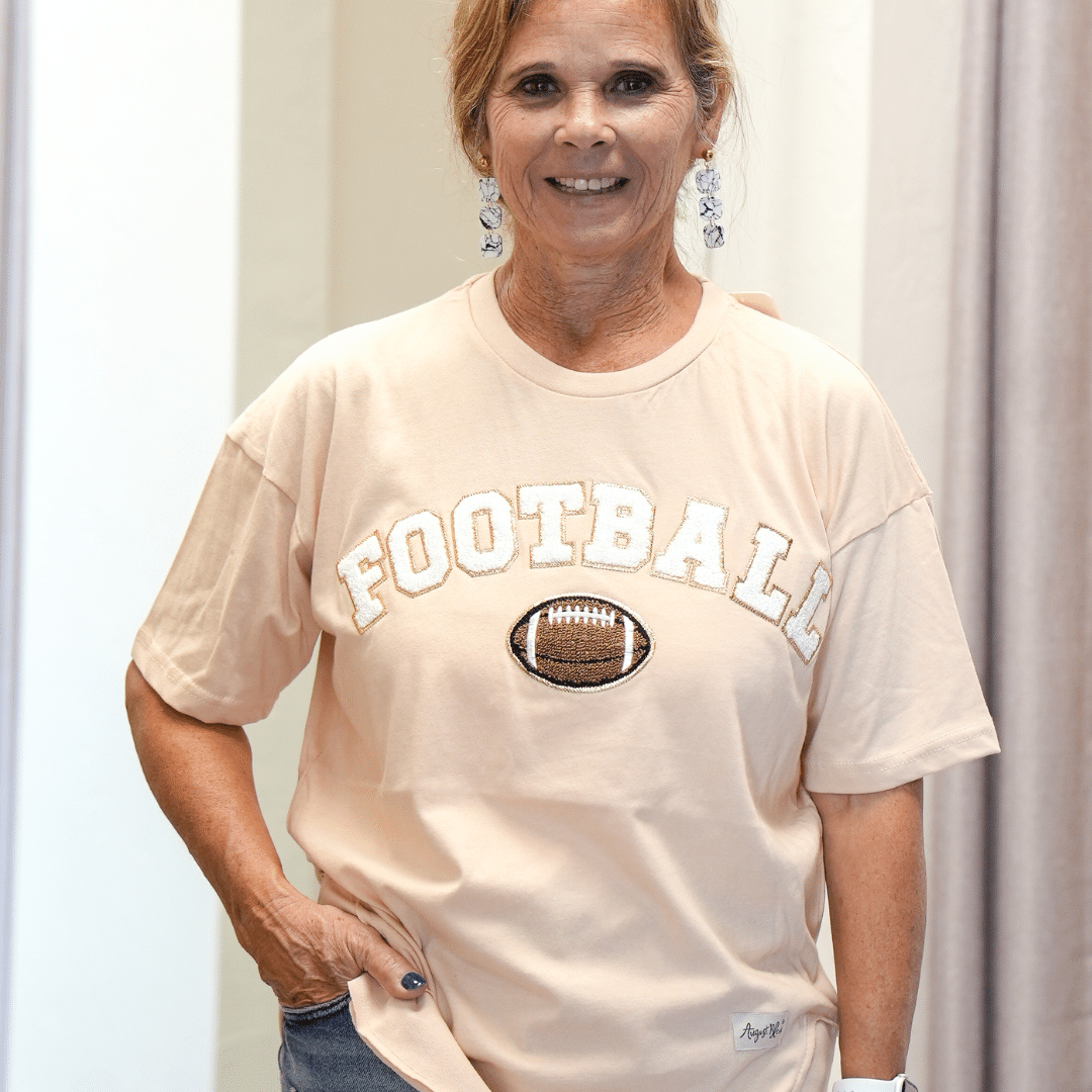 Chenille Football Patch Short Sleeve Tee image