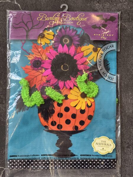 Halloween Floral Pumpkin Garden Flag - Image 2