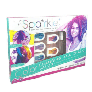 Bright Stripes Sp*rkle Color Changing Hair Chalk Salon Activity Set for kids 8 and older.