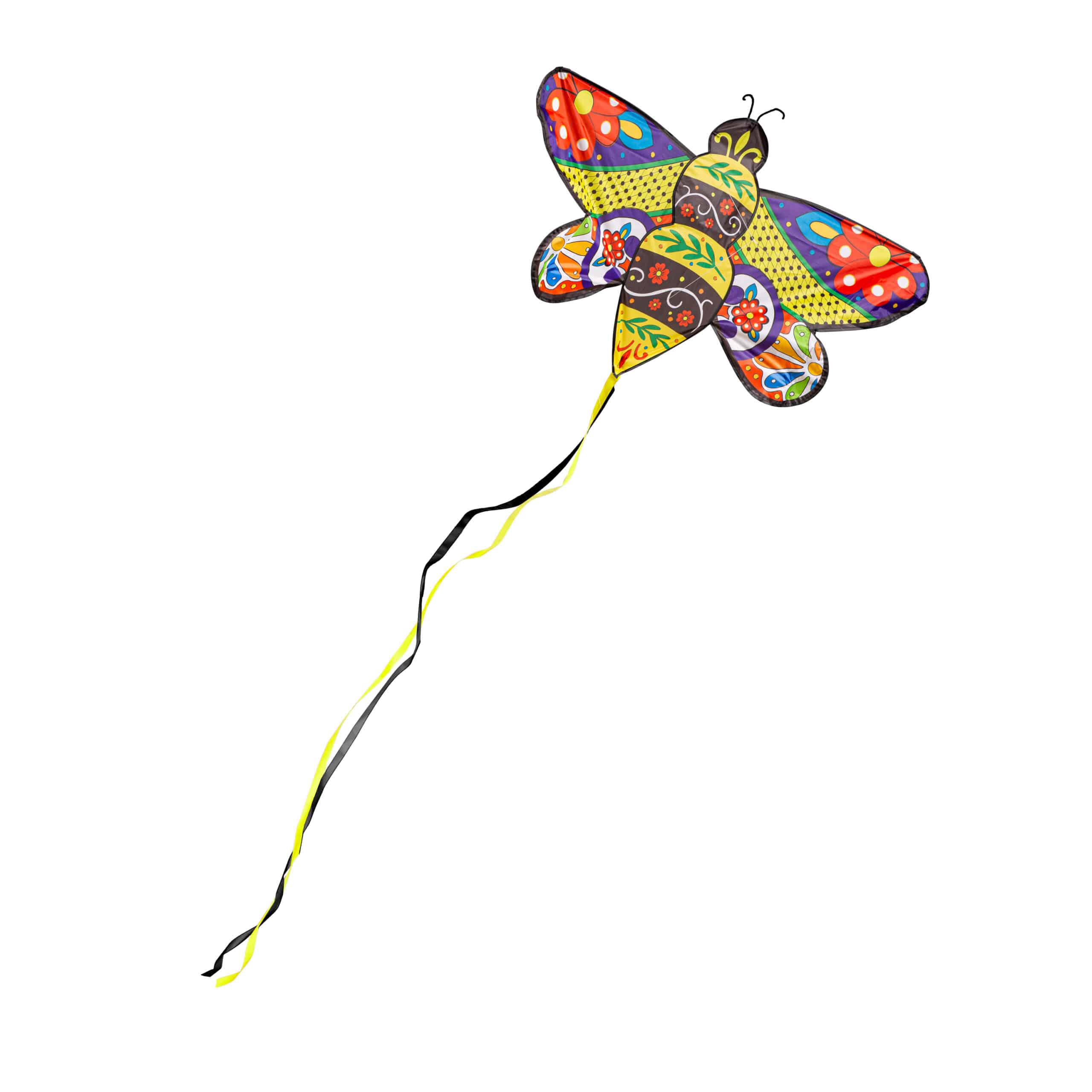 Floral Bee Kite with Tail and Reel image