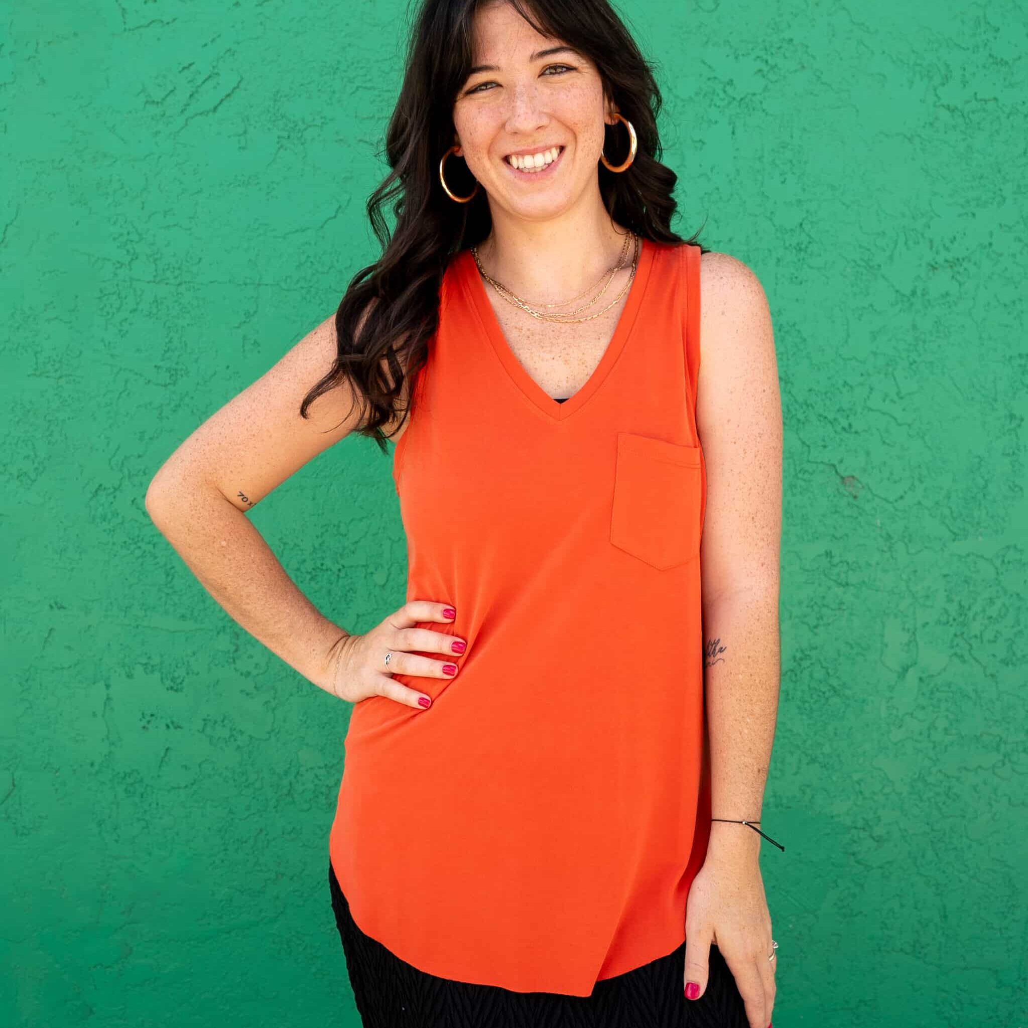 Esther Pocket Tank in Poppy image