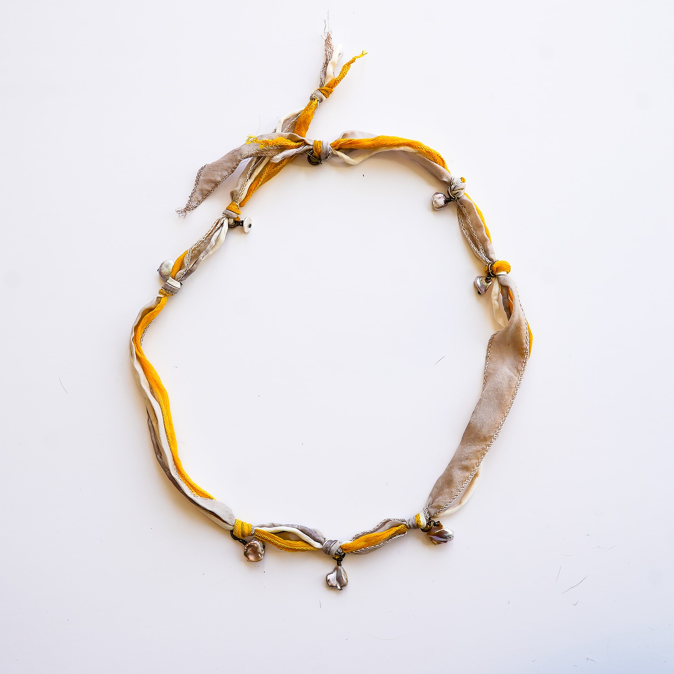 Silk & Pearl Knotted Wrap image