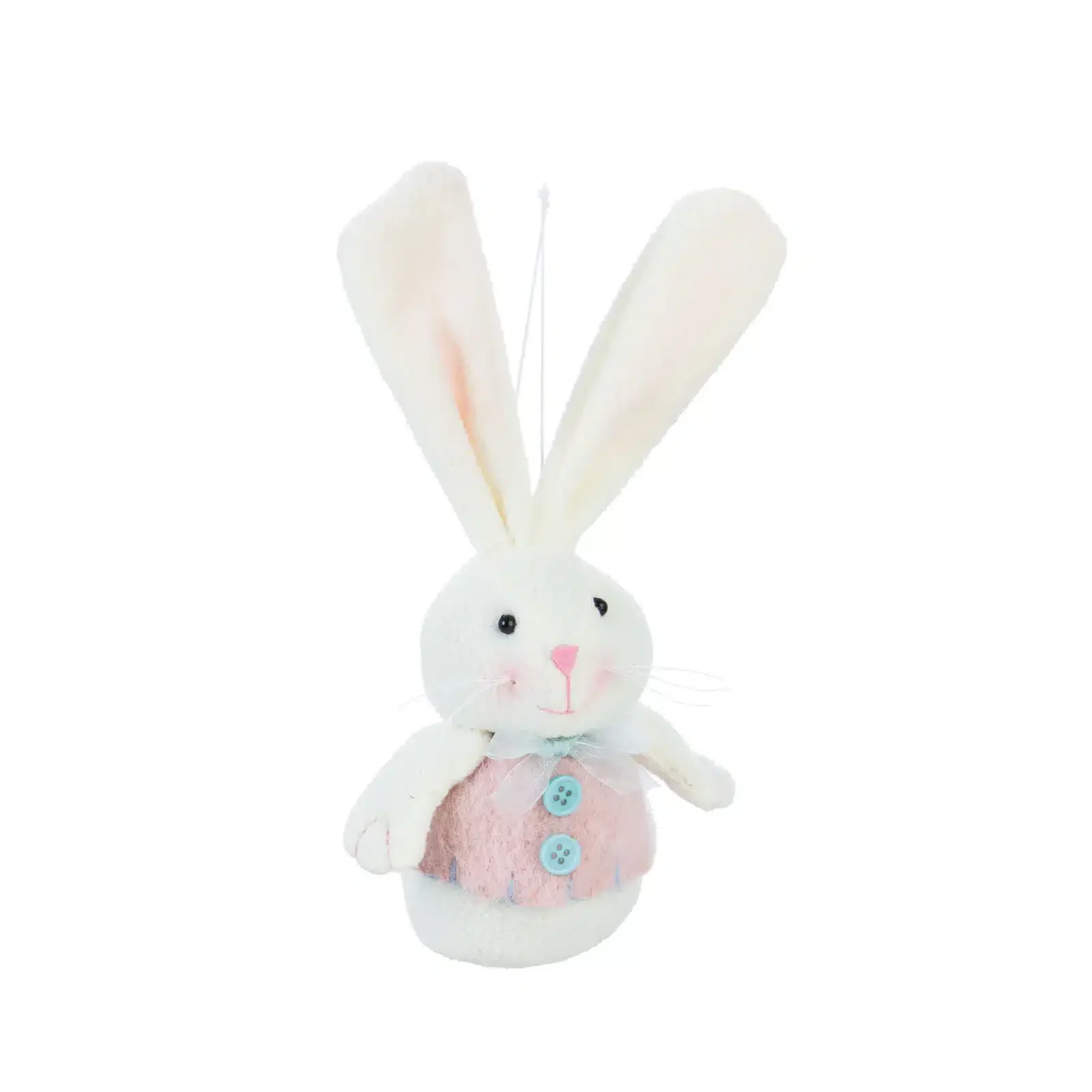 Girl Pink Dress Bunny Rabbit Felt Stuffed Animal, 9″ image