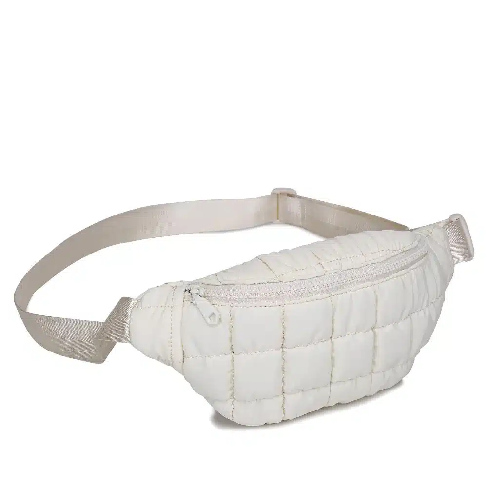 Resurgence Quilted Puffer Nylon Belt Bag in Ivory image
