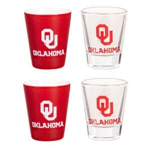 University of Oklahoma Shot Glass Set of 4 in Gift Box - OU Sooners Merchandise