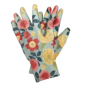 Womanswork Ladies Heirloom Floral Garden Nitrile Weeder Gloves in size Medium