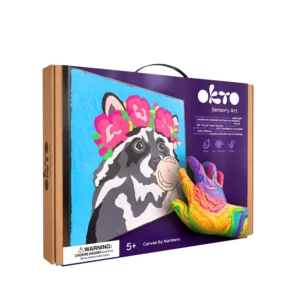 Sensory Paint by Numbers with Moldable Clay Art Kit Raccoon for ages 5 and up