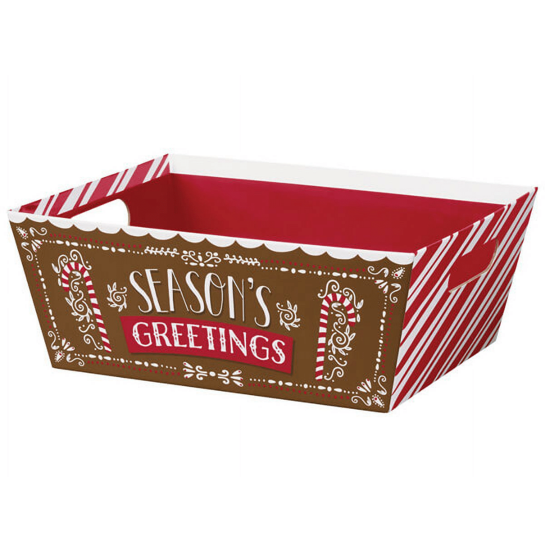Wide Base Market Tray Candy Cane Season’s Greetings image